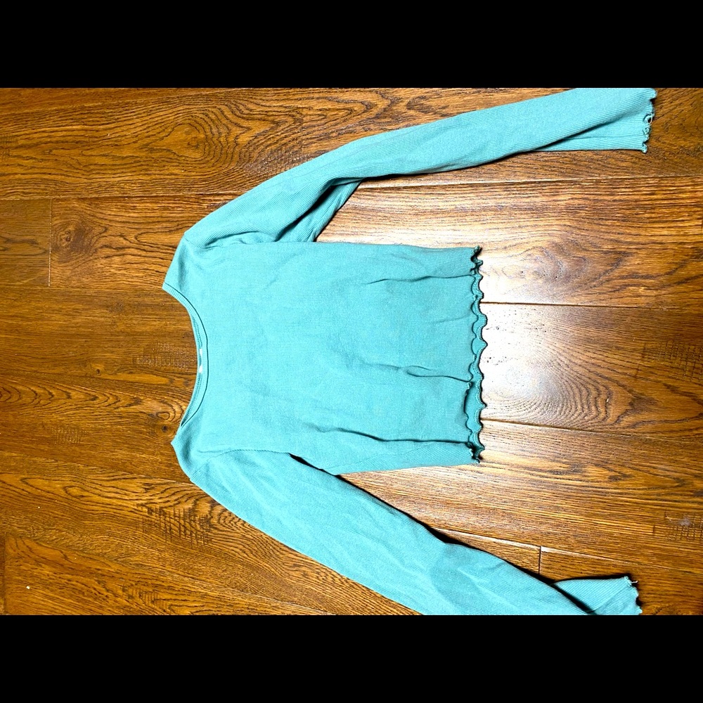 blue tight long sleeve